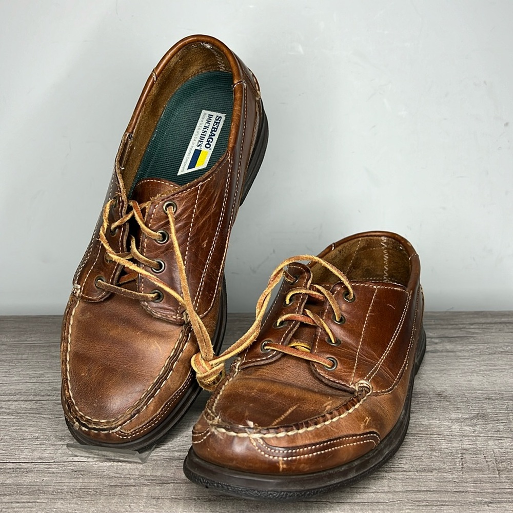 Mens Sebago Docksides Leather Boat Shoes size 8 1/2